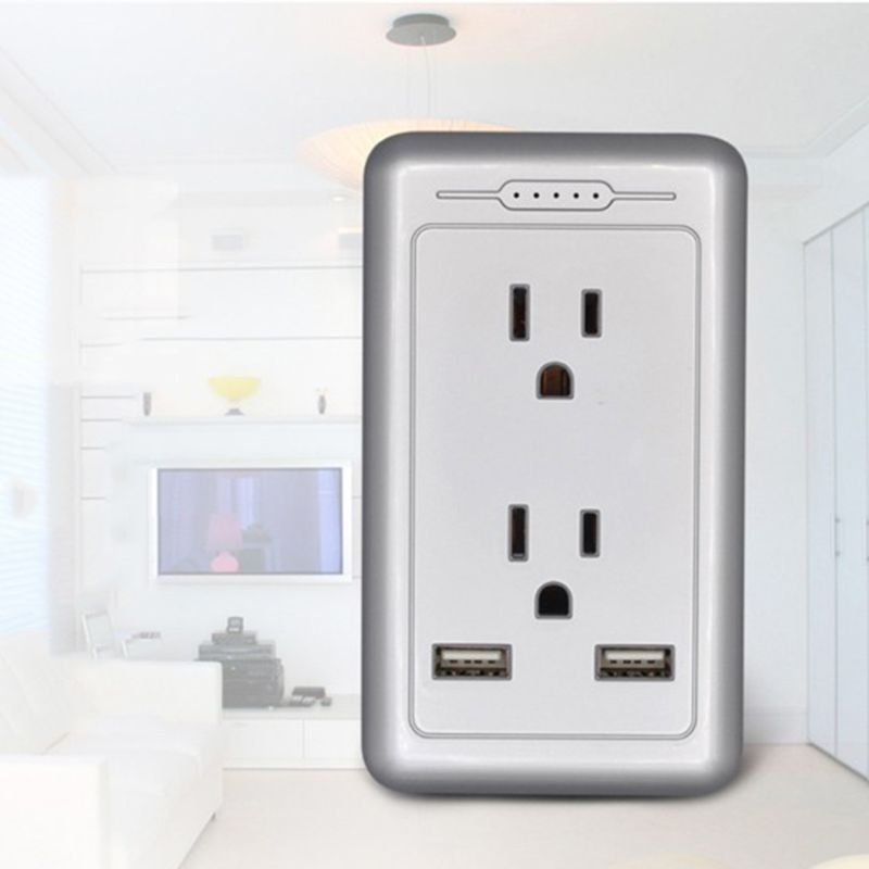US Wall Panel Outlet with Dual USB Charger Electrical Socket Duplex Receptacle Socket for Home Room Use