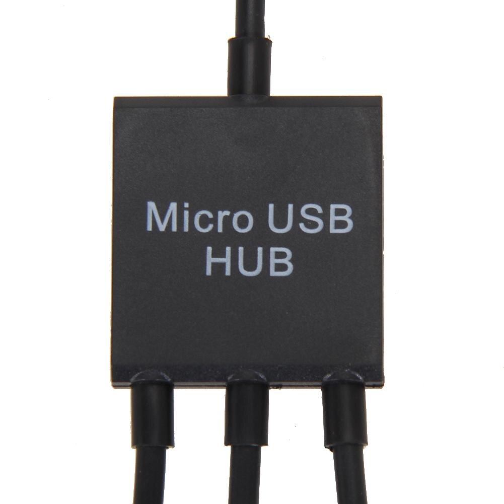 Voor samsung 3- in- 1 mannelijke naar vrouwelijke dubbele micro usb 2.0 host otg hub-adapterkabel voor toetsenbord, muis, kaartlezer, telefoon, tablet voor dell