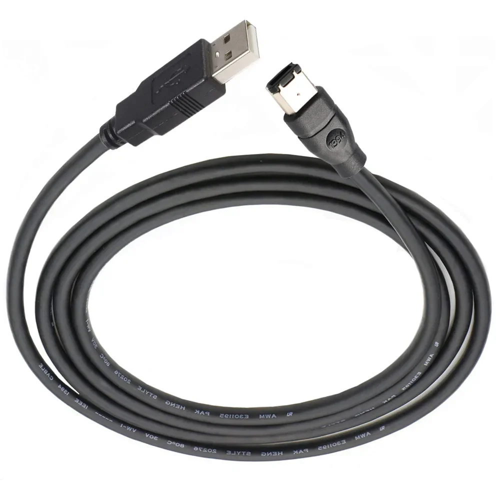 Firewire-Stecker IEEE 1394 Firewire 6-poliger Stecker auf USB 2.0-Stecker, Adapter-Konverterkabel, Laptops-Kabel, 1,2 m, 1,8 m/3/4,5 m