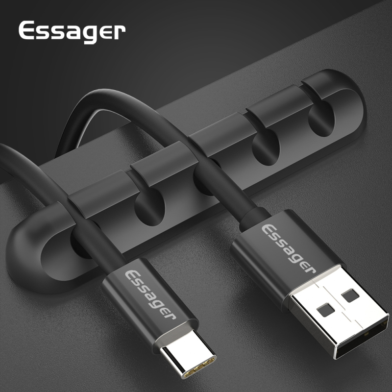 Essager Kabel Organizer USB Kabel Draad Houder Muis Hoofdtelefoon Oortelefoon Charger Cord Protector Desk Winder Clip Kabel Collection