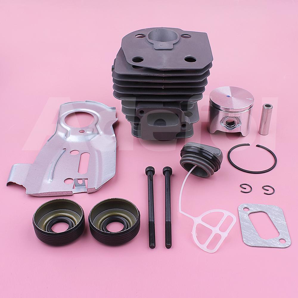 44mm nikasil cylinder top ende genopbygningssæt til husqvarna 340 345 350 motorsav 503869971, 503875701 w olietætning lyddæmper bolt pakning