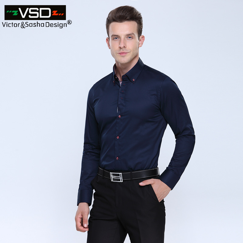 Top Italian Men Shirts Camisas Hombre Men's Shirt Long Sleeve Euro Size Homme camiseta masculina VSD Shirt