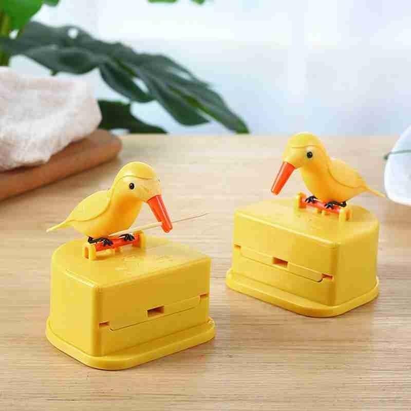 Kleine Vogel Tandenstoker Container Automatische Tandenstoker Accessoires Houder Thuis Tandenstoker Keuken Decoratie Dispenser K6t7