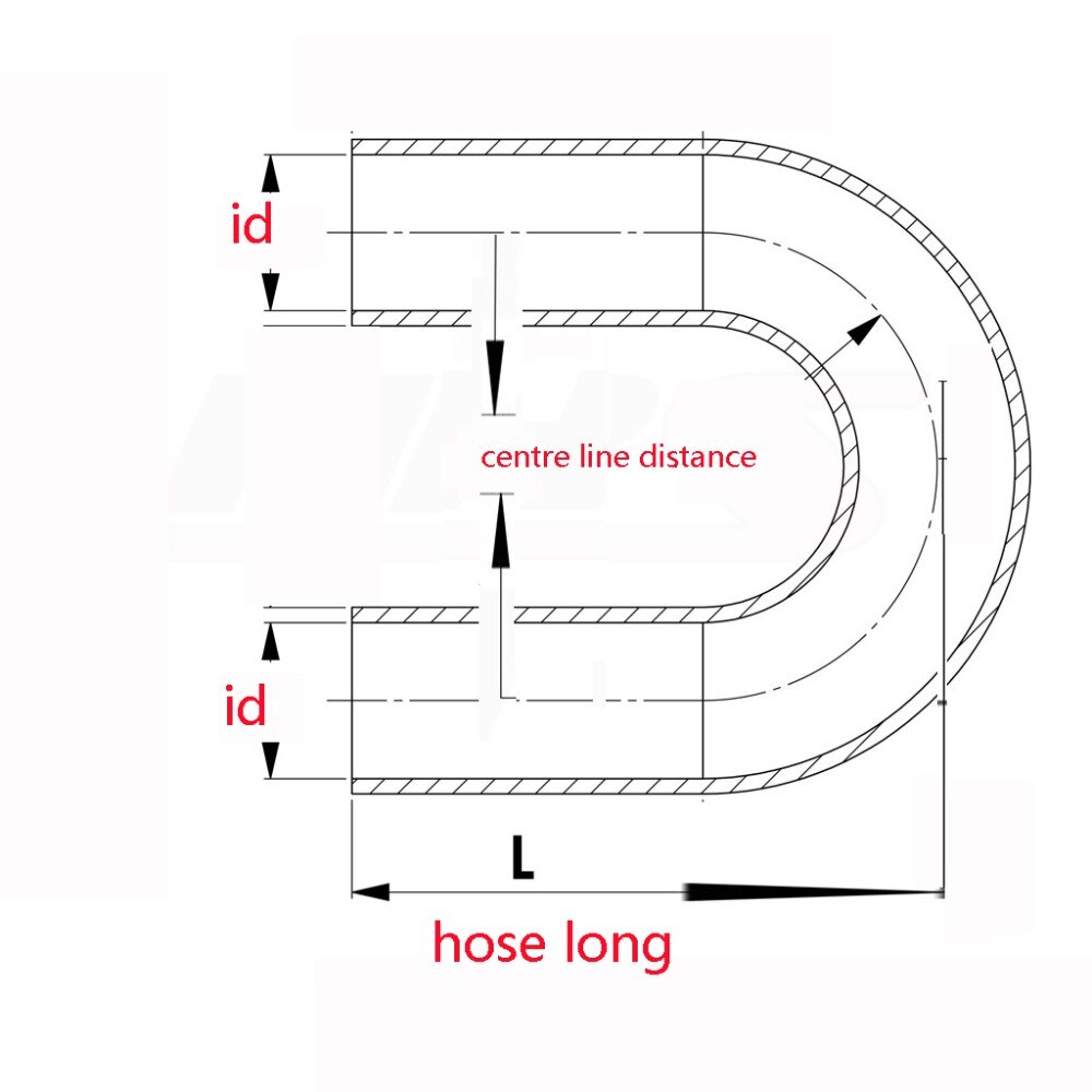 1.25 "Id Versterkte Silicone 180 Graden U Bocht Elleboog Koppeling Slang 32Mm