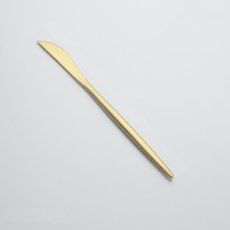 Couverts de Style portugais vaisselle occidentale 304 acier inoxydable dîner fourchette cuillère boeuf couteau café cuillère: Gild Knife