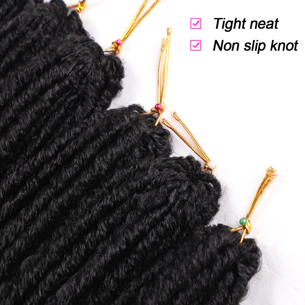 Straight Goddess Locs Crochet Braids Natural Black Color 18"Inches Faux Locs Synthetic Hair 18 stands/Pack Heat Resistant Hair