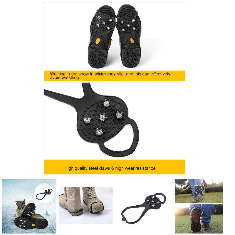 1 Paar Silicone Klimmen Antislip Schoen Grip Ijs Sneeuw Grips Cleat Over Shoe Spikes Studs Stijgijzers LDF668