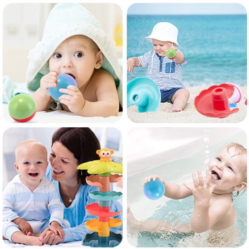 Baby Colorful Slide Balls Sound Juguetes bambini regali di compleanno di natale doccia bagno nuoto giocattoli d&#39;acqua per bambini educativi