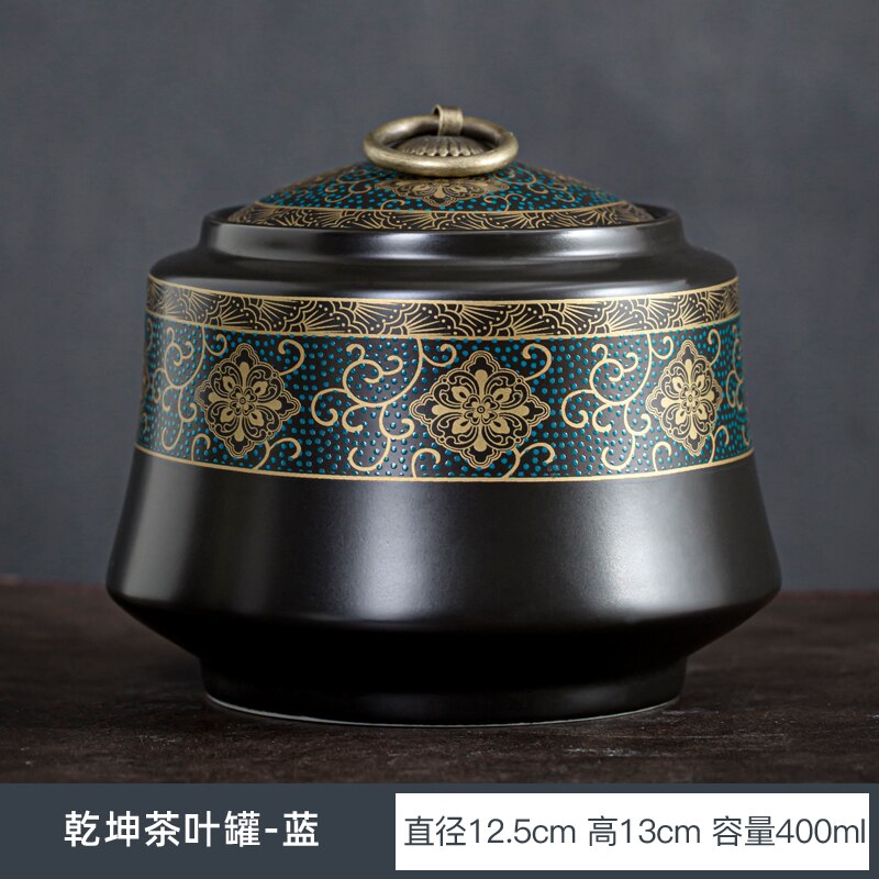 Thee Blikken Keramische Verzegelde Blikken Koperen Ring Deksels Thee Opslag Tanks Vochtbestendige Thee Containers Woonkamer Theetafel accessoires: A