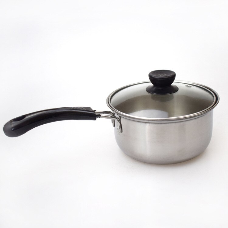 Stainless Steel single handle arc dairy pot with magnetic induction cooker general soup pot cooking utensils cookware