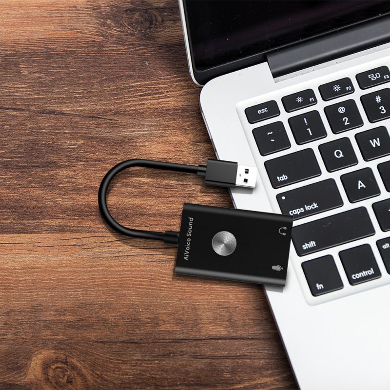 3-in-1 3.5mm USB Converter Sound Card Adapter Translator AI Smart Voice To Text Translator Search Support 24 Languages