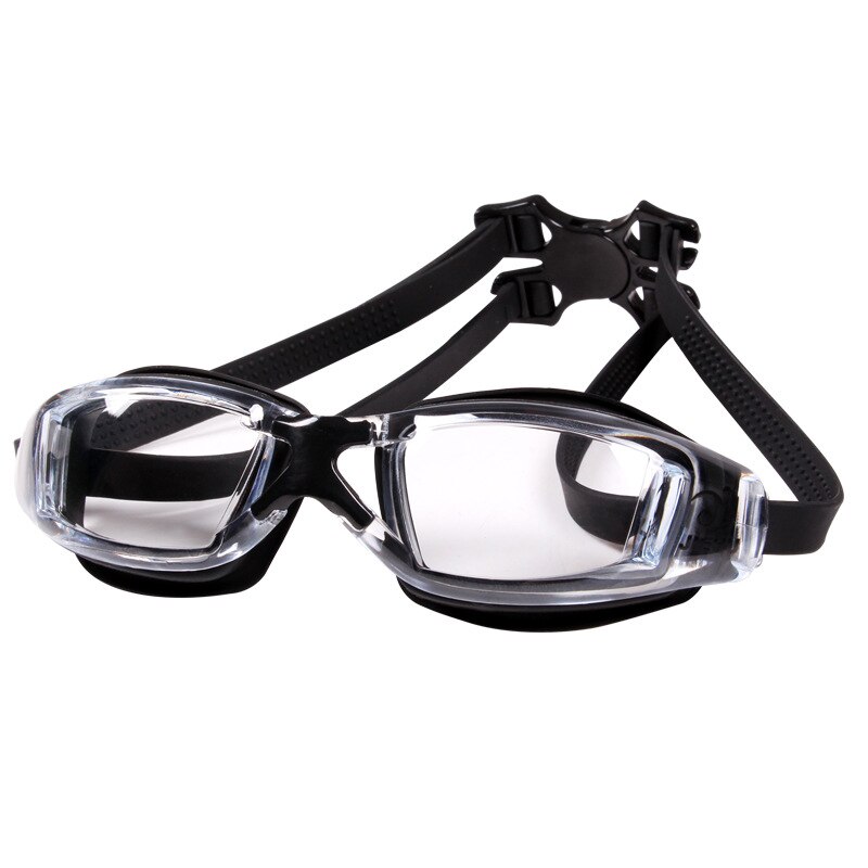 Plain/Myopia Swimming Glasses Waterproof Swim Diving Goggles 150-800 Degree Prescription Glasses HD Anti-fog Swimming Goggles: black plain
