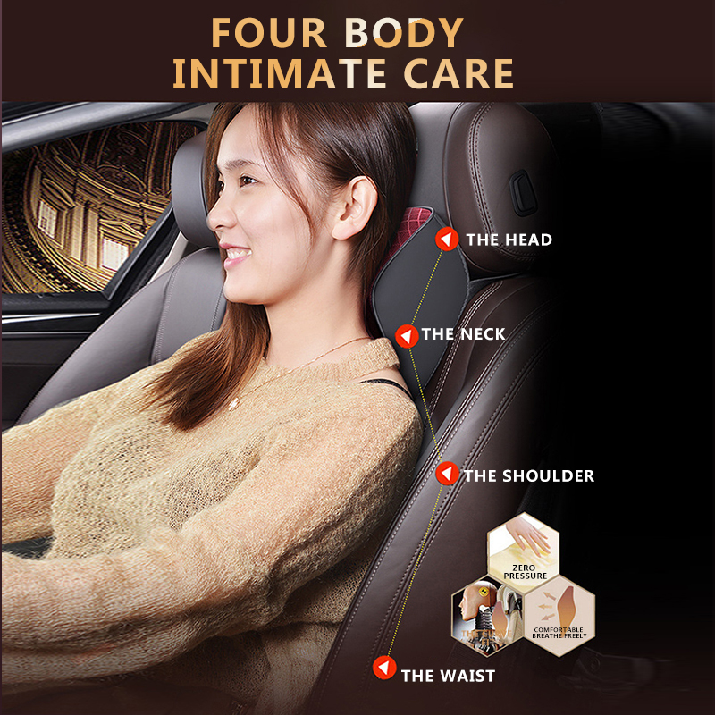 Auto Kissen Kopf Hals Rest Massage Auto Kissen Raum Speicher Hals Kopfstütze Auto Abdeckung Nacken Kissen Sitz Kopfstütze Zubehör 002