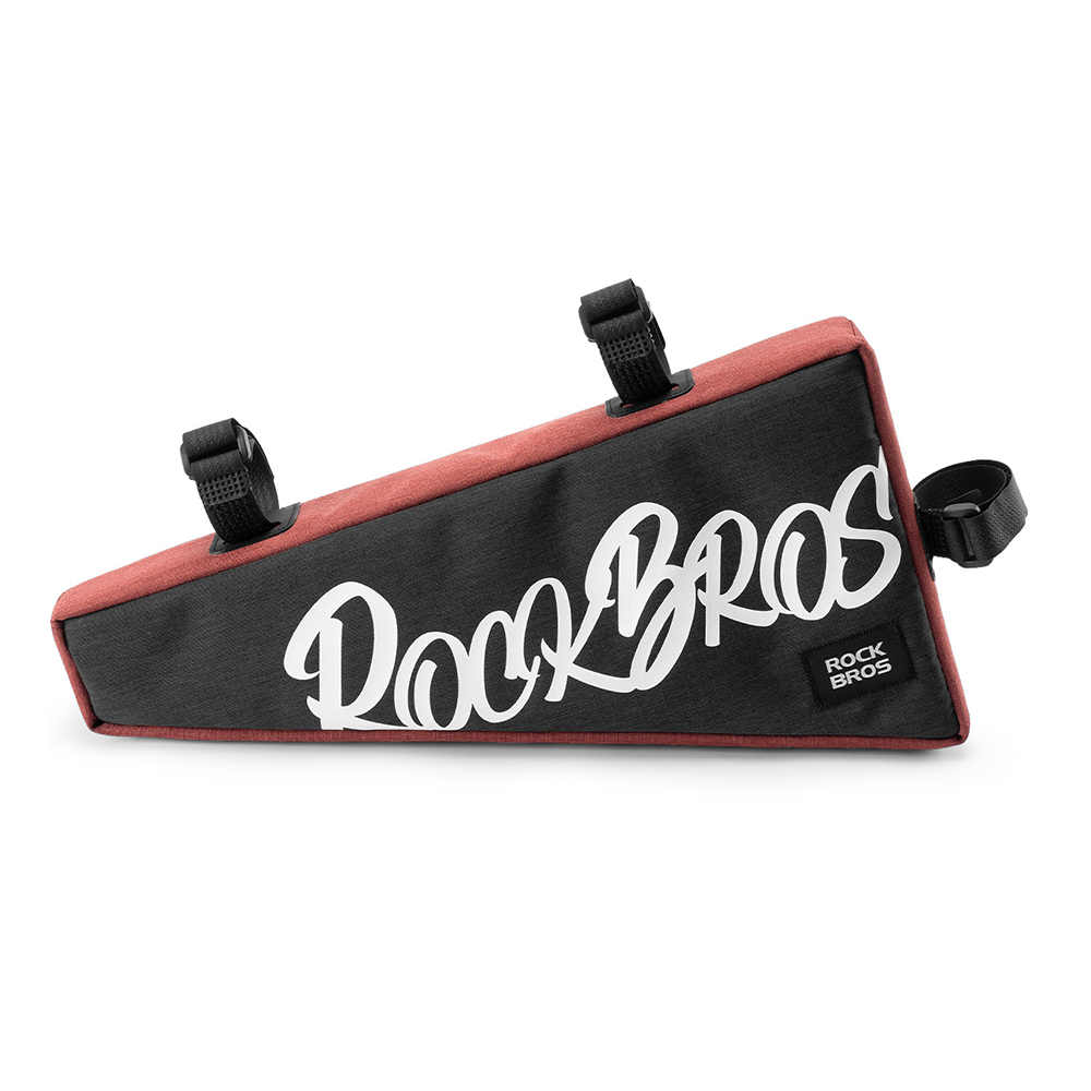 Bolsas para bicicletas, bolsa triangular para almacenamiento de bicicletas, 1,9 L, gran capacidad, debajo del tubo superior, accesorios para bicicletas resistentes al agua: Rojo