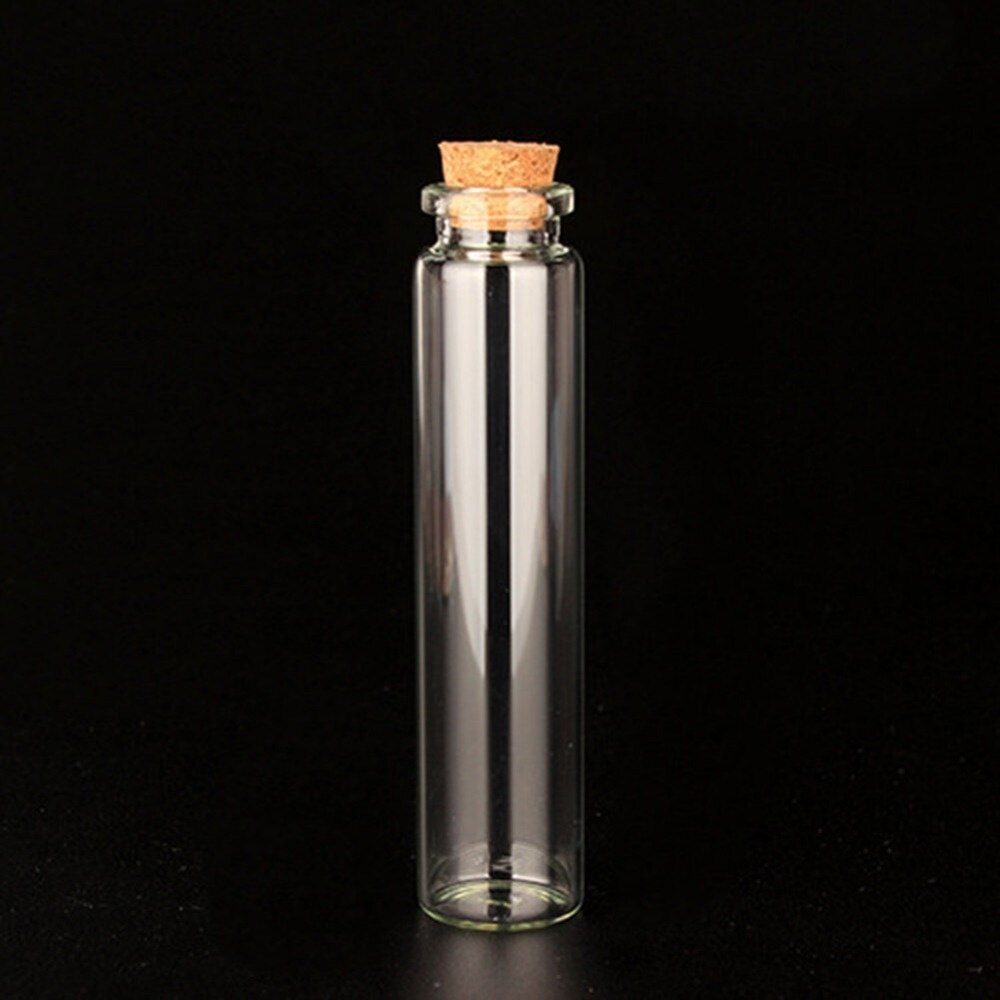 10pcs Mini Transparent Bottles With Cork Stopper Capacity For 10ml 15ml 20ml 25ml 30ml 40ml 55ml Glass Jars Wishing Bottle