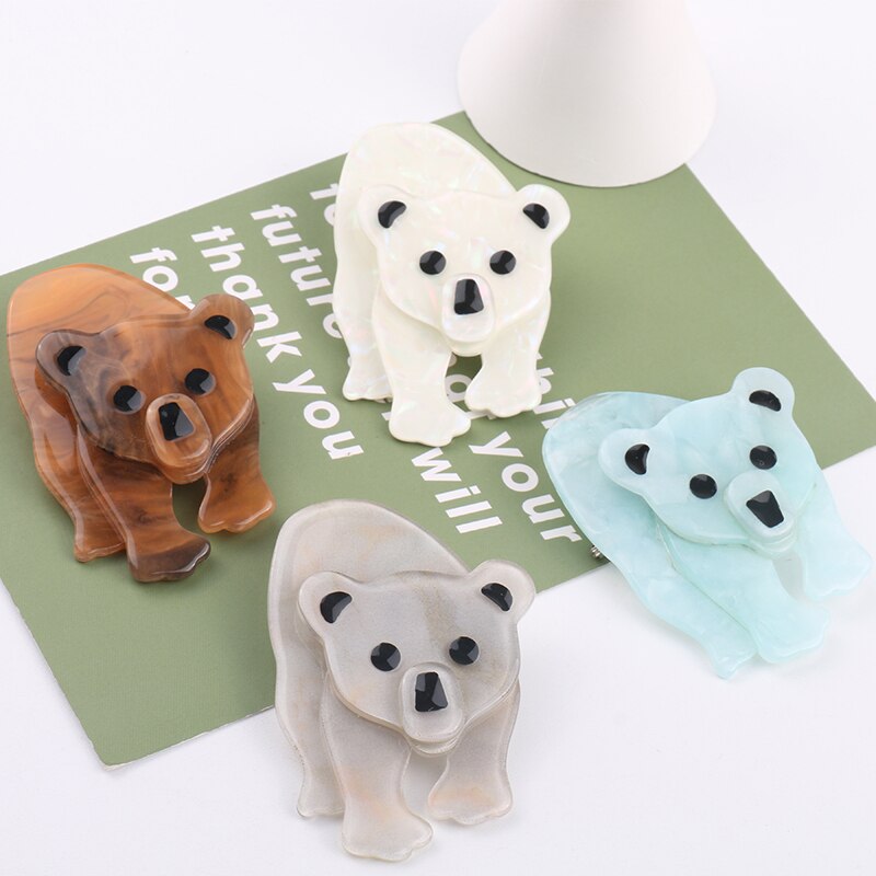 NYN – broche ours mignon bleu rouge blanc pour femmes et enfants , nouvelle fête d'anniversaire en acrylique, meilleurs de noël 5 couleurs