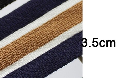 1Yard Katoen Breien Streep Webbing Sport Broek Doek Strech Band Stretching Kant Linten Diy Kleding Accessoires: C    3.5cm