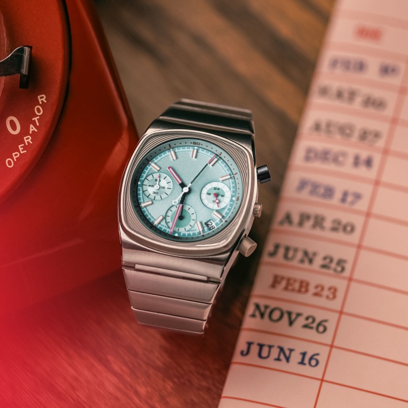 CILOA hochwertige quadratische Herrenuhr Vintage Automatik Herrenuhren für Herren Edelstahl High-End-Sportgeschenke Armbanduhren: Blau