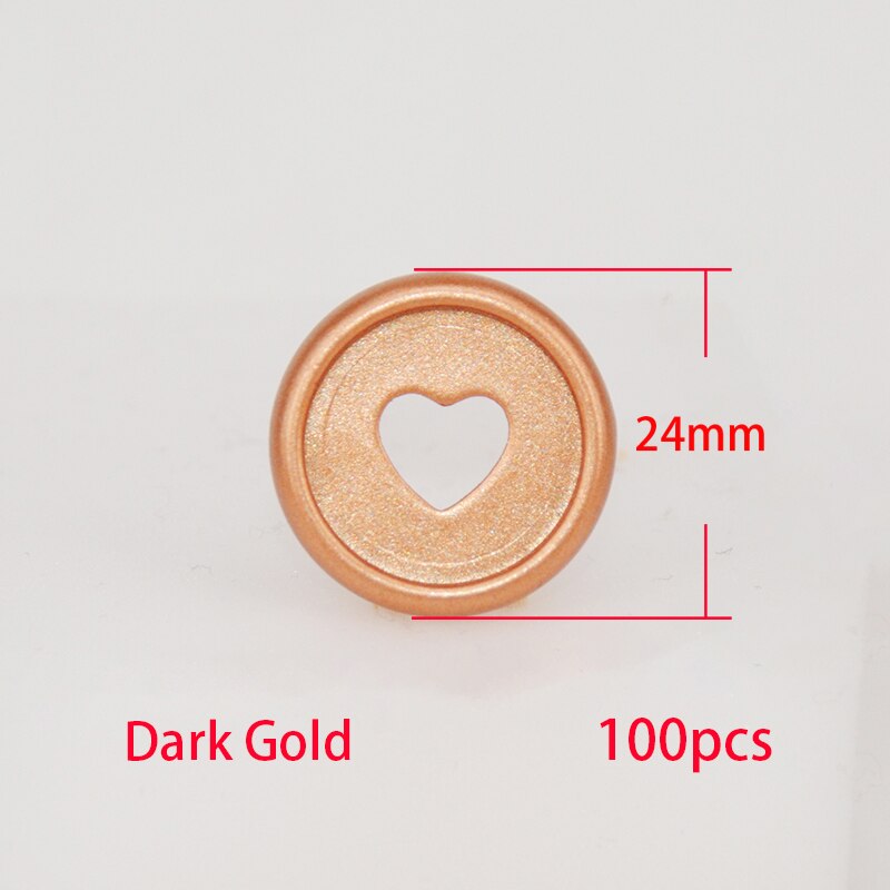 100Pcs Paddestoel Binding Discs Planner Bindmiddel Knop Paddestoel Disc Bindmiddel 24Mm Notebook Binder Ring Diy Scrapbook Schoolbenodigdheden: Dark Gold-100pcs