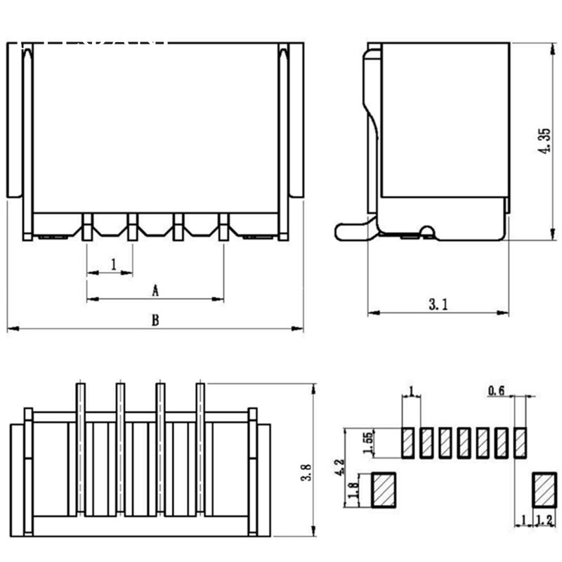 20Pcs Jst Sh 1.0Mm Verticale Smd Connector 1.0Mm P... – Grandado