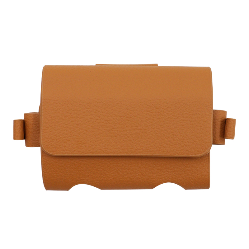 Golfväskor, resefodral, golfbollsväska, bärbar midjeväska i pu-läder för 2 golfbollar och 4 golftees: Choklad