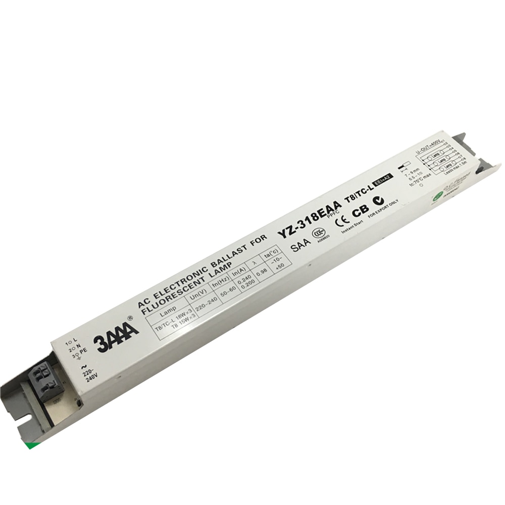 3 aaa yz -318 eaa 220v t8/ tc -l 18 bx 3 15 bx 3 t8 ac elektronisk ballast for  t8 lysrør akvarium reklame lysboks