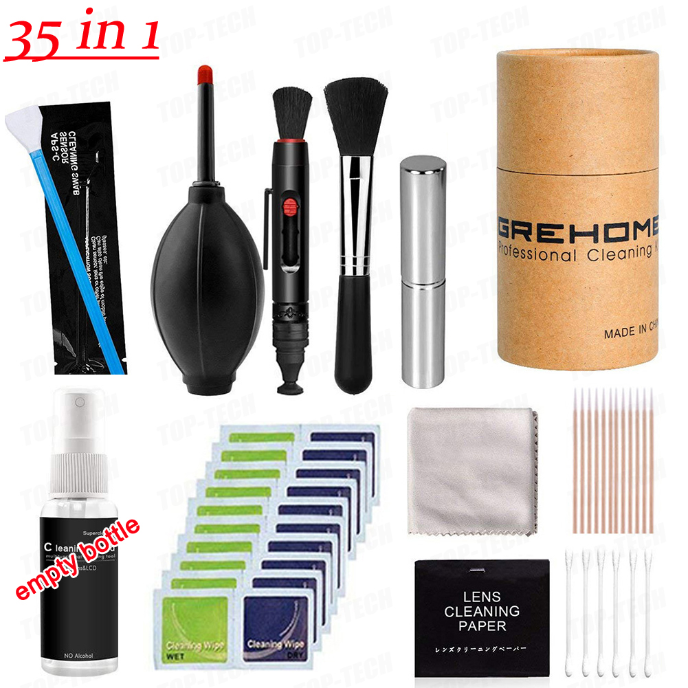 47/35/24/19/7Stck Digitalkamera-Reinigungs einstellen Objektiv reiniger Sensor sauberes einstellen dslr slr Luft staub tuch Luft gebläse PC Telefon reiniger: Braun