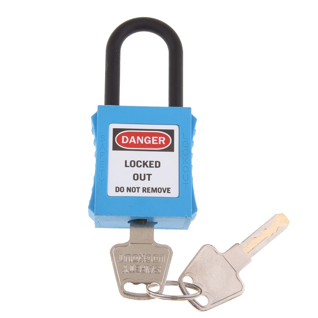 Firm Safety Security Lockout Padlock Keyed Different With 2 Keys PVC Plastic: Blue