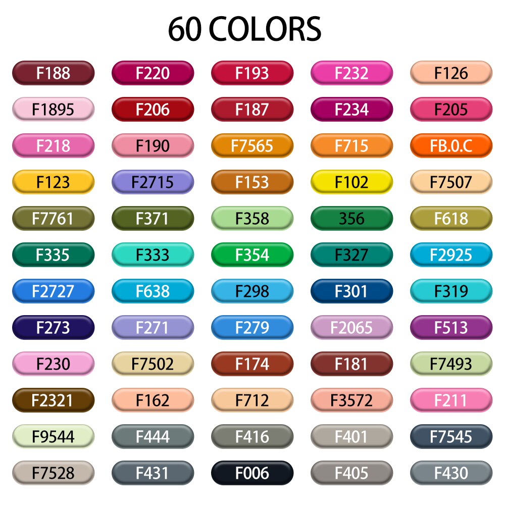 12/40/60/80Pcs Alcohol Dual Tip Marker Pens Manga Drawing Markers Pen Alcohol Based Brush Pen Art Supplies: 60 colors