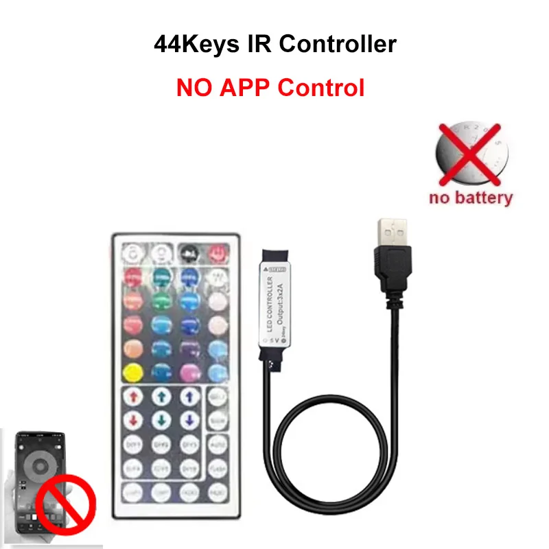 USB Bluetooth WIFI LED Strip RGB Controller IR Remote Dimmer Music Phone APP Control Brightness Adjust for 5050 2835 Tape Light: light green