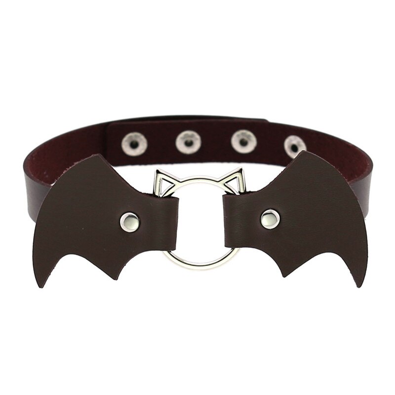 Sitaicery Punk Bat Kragen Halsband Frauen Halskette Kit Kopf PU Leder Halsband Gothic Halskette Kette Jewely Zubehör: 15