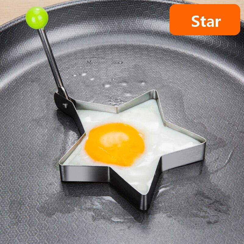 5 stil omelet form pandekage form rustfrit stål stegt æg shaper stegeæg madlavningsværktøj køkken tilbehør gadget q.: Stjerne