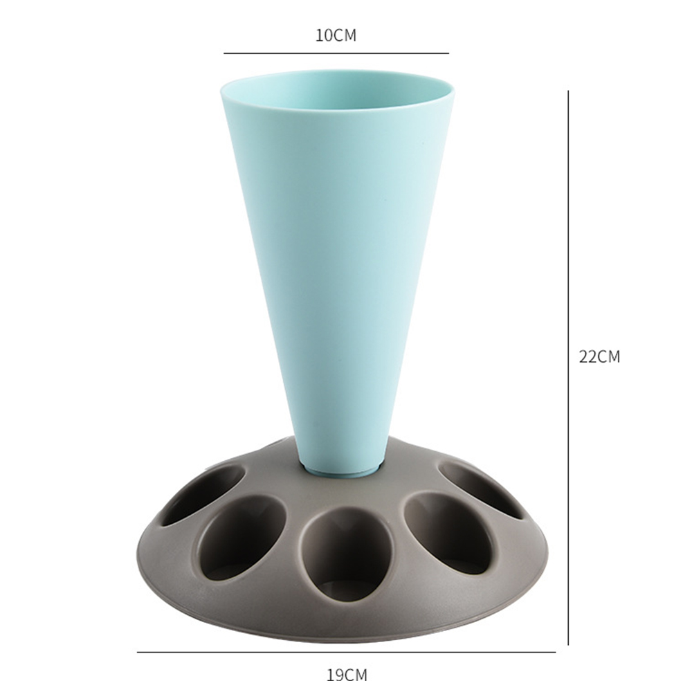 Bolsa para tuberías, boquillas, estante de almacenamiento con 8 ranuras, bolsa de repostería de gran capacidad, soporte de montaje, organizador, accesorios para hornear: Azul