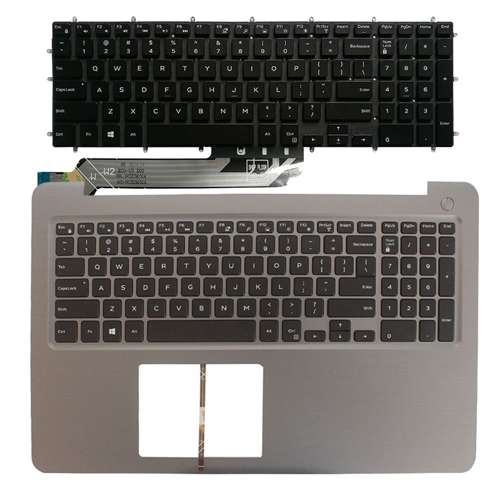 Ons Toetsenbord Voor Dell Inspiron 15 5565 5567 Met Palmrest Bovenste Deksel Met Backlit Grijs Frame