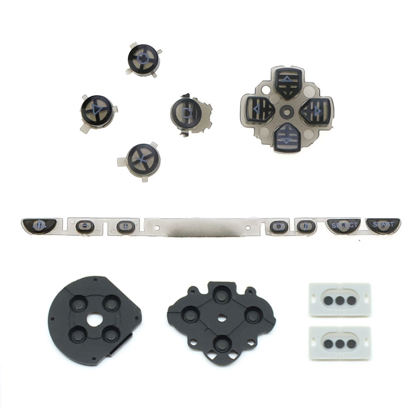 YuXi For PSP1000 Buttons Set D-Pad Rubber Conductive Pad Button For Sony PSP 1000 Console Game Accessories: Red
