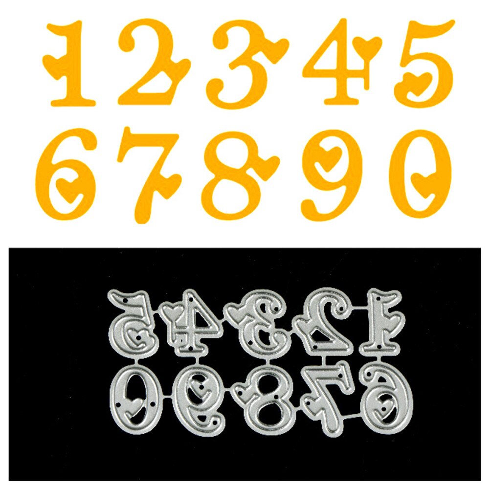 26Pcs Mooie Hoofdletters Alfabet Nummer Metalen Staal Embossing Stansmessen Craft Sterven Scrapbooking 3D Stempel Handmadecard