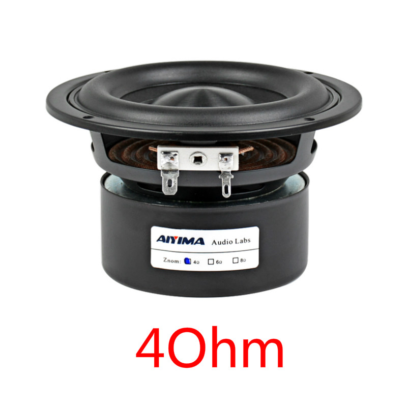 AIYIMA 4Inch Audio Draagbare Speaker 4/8 Ohm 40W Volledige Range Bass Speaker Altavoz Portatil Hifi Stereo Speakers DIY home Theater: Round 4 Ohm