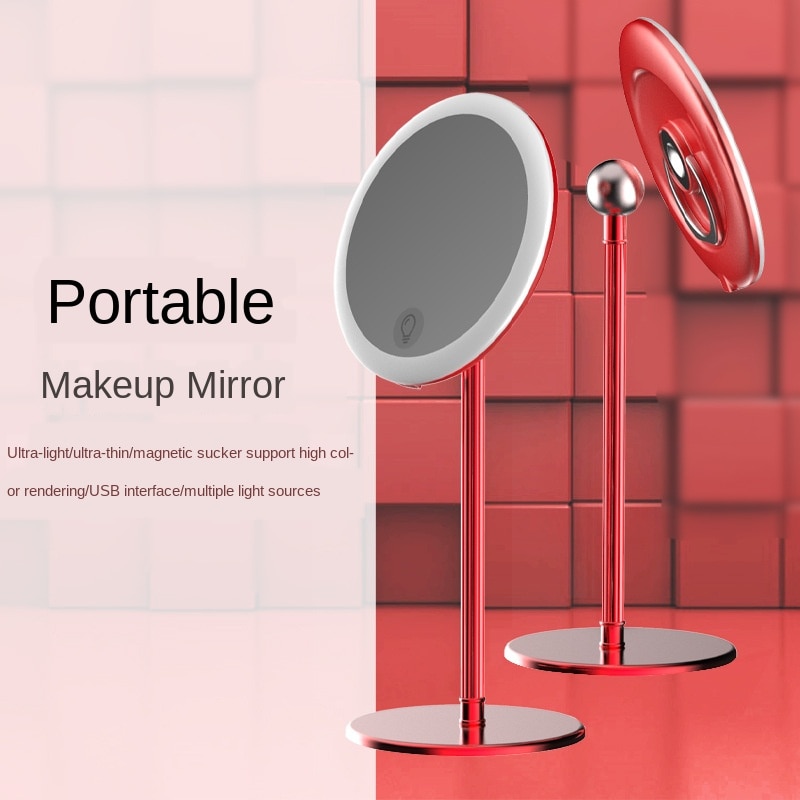 Makeup spejl med led lys toiletbord spejl skønhedsring lys spejl skønhedsværktøjer til fotofyld lys små spejle