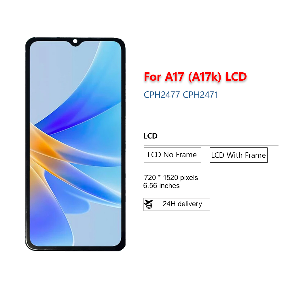 For oppo  a17 a17k lcd-skjerm berøringsskjerm digitaliseringsenhet for oppo  a17 a17k cph 2477 cph 2471 skjermutskifting