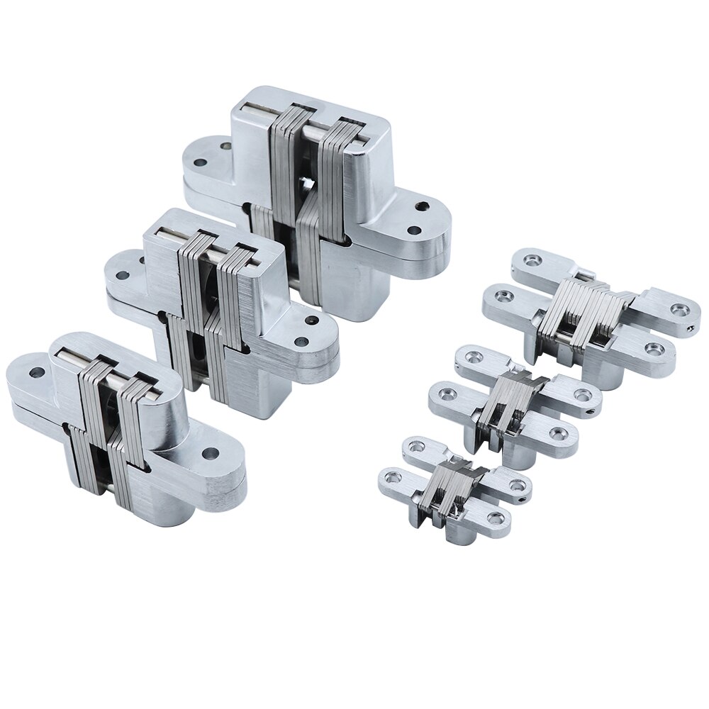 2PCS NAIERDI 304 Stainless Steel Hidden Hinges Seven Size Invisible Concealed Folding Door Hinge For Kitchen Furniture Hardware