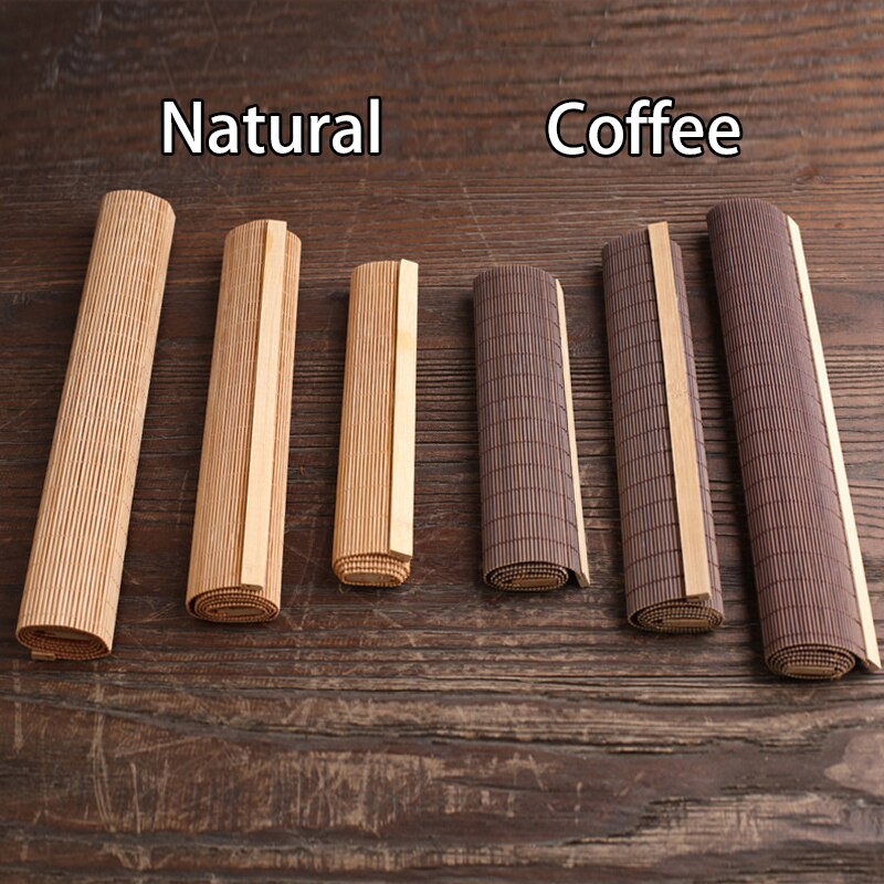 Natural Bamboo Table Mat Tea Dining Insulated Table Runner Japanese Style Woven Placemat Home Cafe Restaurant Decor Coaster
