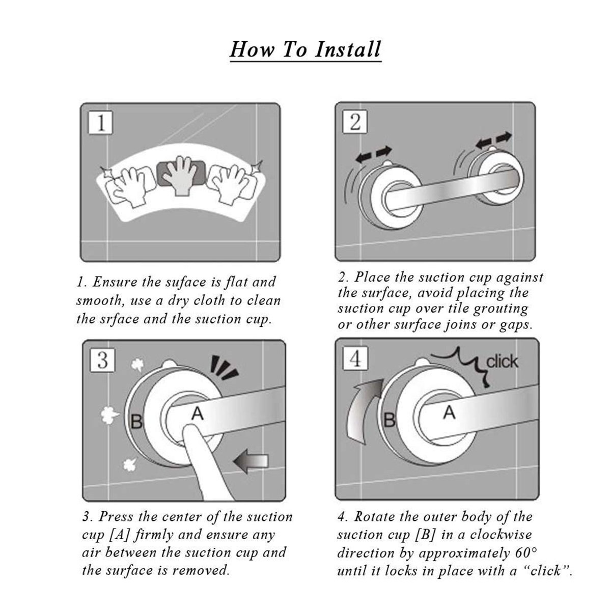 Zuignap Deurklink Super Power Helpende Puller Grab Bar Krachtige Veiligheid Ondersteuning Leuning Grip Armsteun Voor Keuken Bad