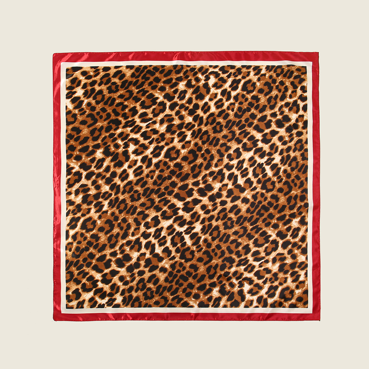 Seidenschal mit Leopardenmuster für -Luxusmarke, Halstuch, Hals, Kopf-/Haarschals, Bandana, Taschentuch, Kopftuch, 90 x 90 cm: Brown