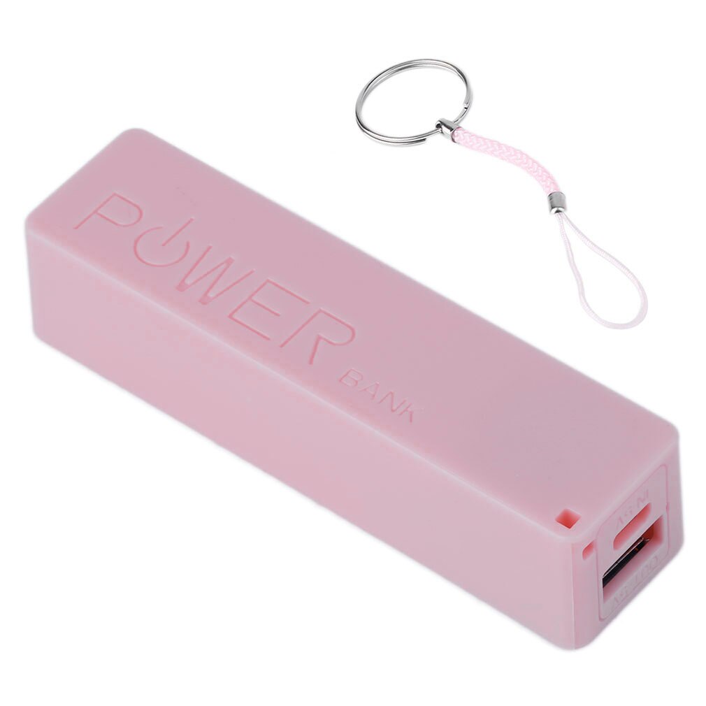 2600MAH Portable Size 1X18650 Battery External Power Bank Backup Battery Charger Power Bank Case For Smart Phones: Pink