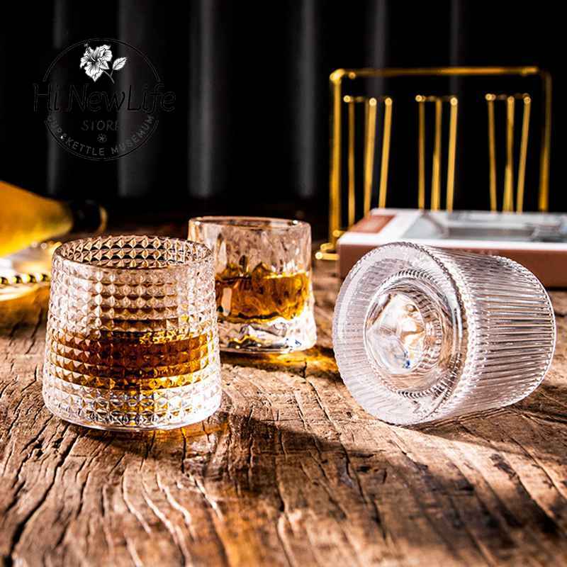 Vaso giratorio para hombre, vaso de vidrio para whisky, vaso para cóctel, giroscopio, copa de vino, para Bar