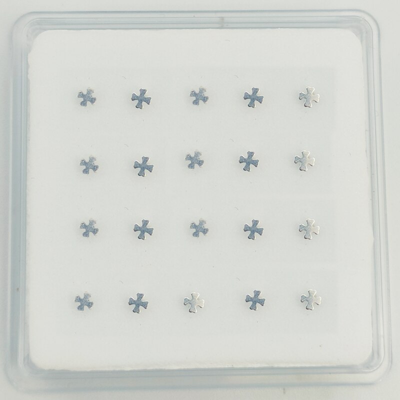 925 Sterling Silber Kreuz Nasenstecker - 20 Stück/Packung - Knochen Pin Piercing Schmuck