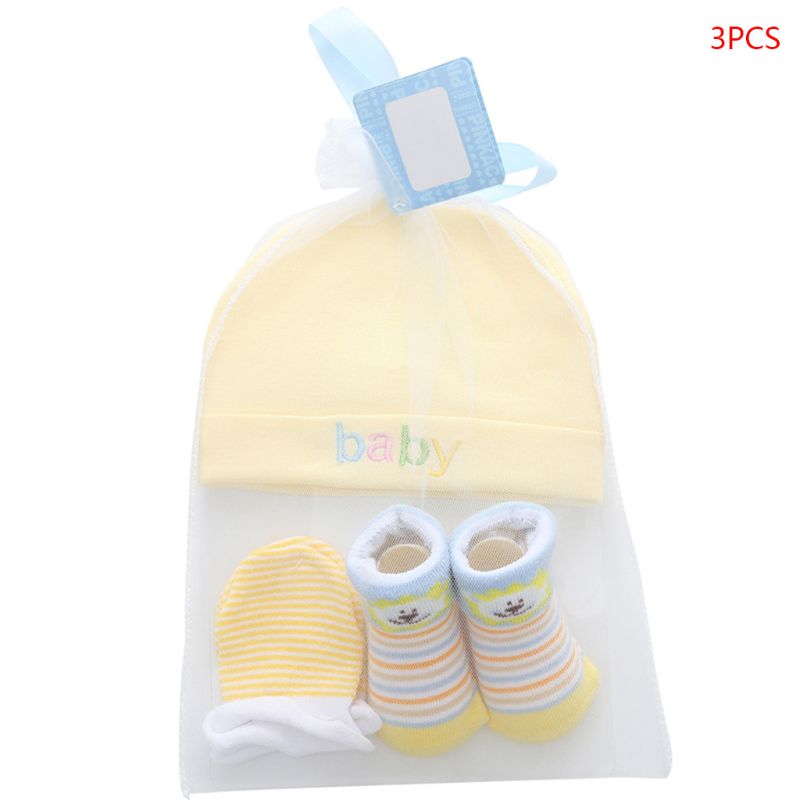 3 Stks/set Leuke Baby Jongens Meisjes Sokken Cap Set Cartoon Katoenen Muts En Handschoenen: 4