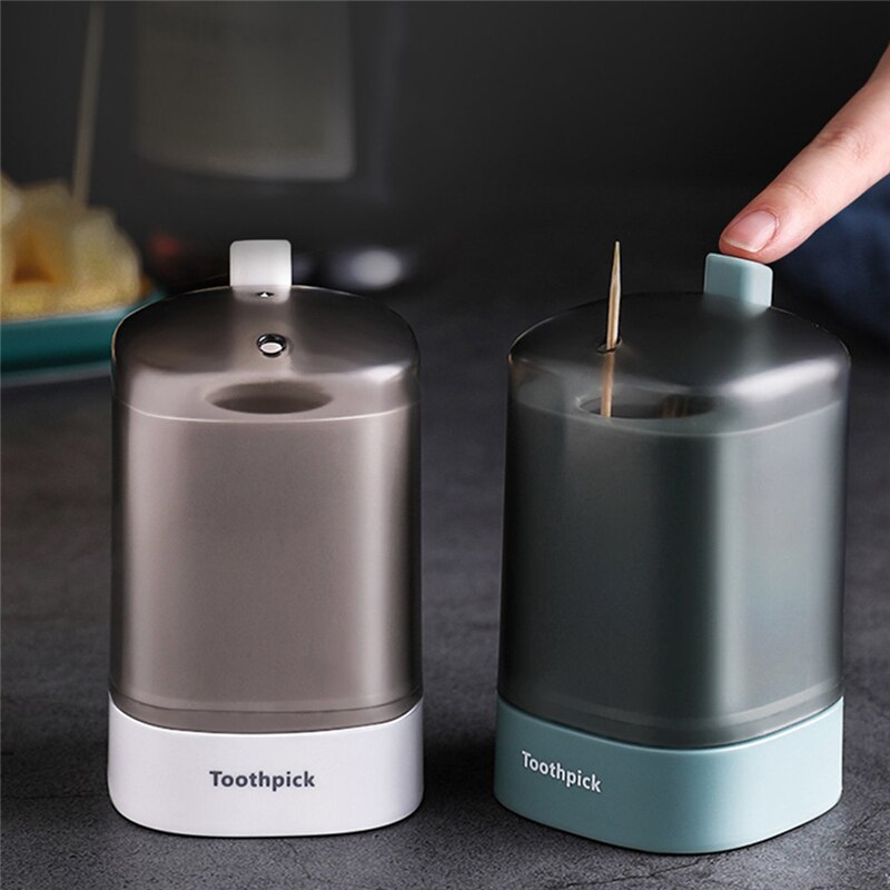 Home Furnishings Transparent Wheat Straw Pressed Automatic Toothpick Holder Square Toothpick Box Household Storage Container