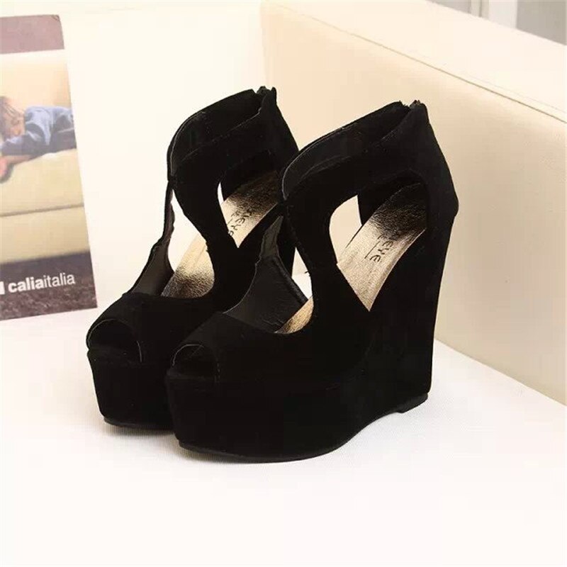 Sandalias de plataforma antideslizantes para mujer, Boca de pescado informales, tacones altos, con correa de hebilla, novedad de ,