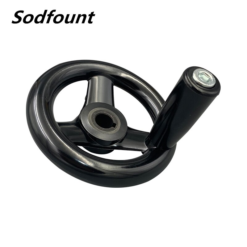 Fraiseuse CNC noire, tour d&#39;imprimante 3D, roue à main ronde en bakélite 100 125 160 200, Machine-outil pour TV4 TV6 1 pièces